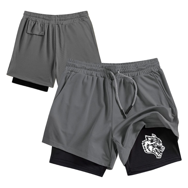Streetwear Men's Double Layer  - مراجعة Compression Shorts Athletes وسعره