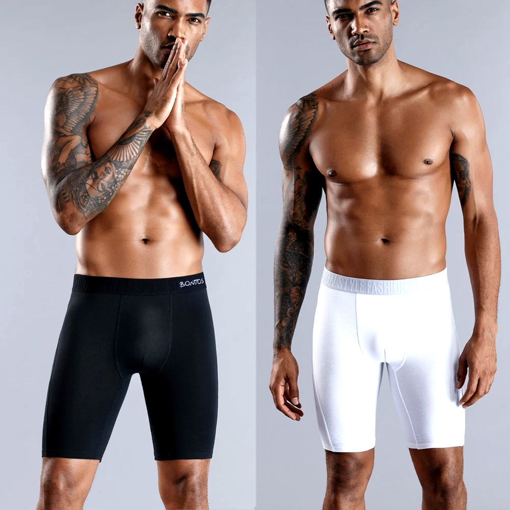 4pcs long boxers for men under - مراجعة Long Leg Trunk Men وسعره