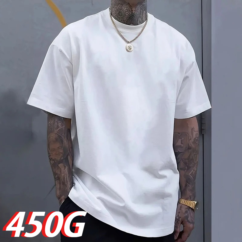 Black 450g Heavyweight Cotton  - مراجعة Undershirt Crew Neck وسعره
