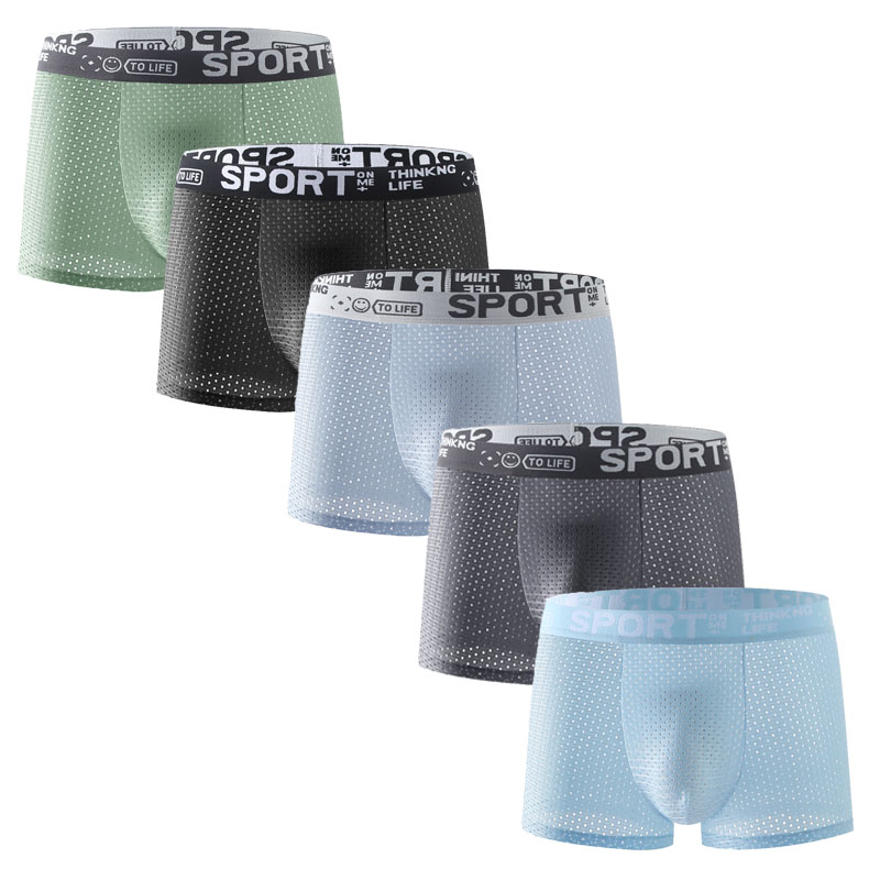 5PCS Men's Ice Silk Mesh Boxer - مراجعة Mesh Sport Boxer وسعره