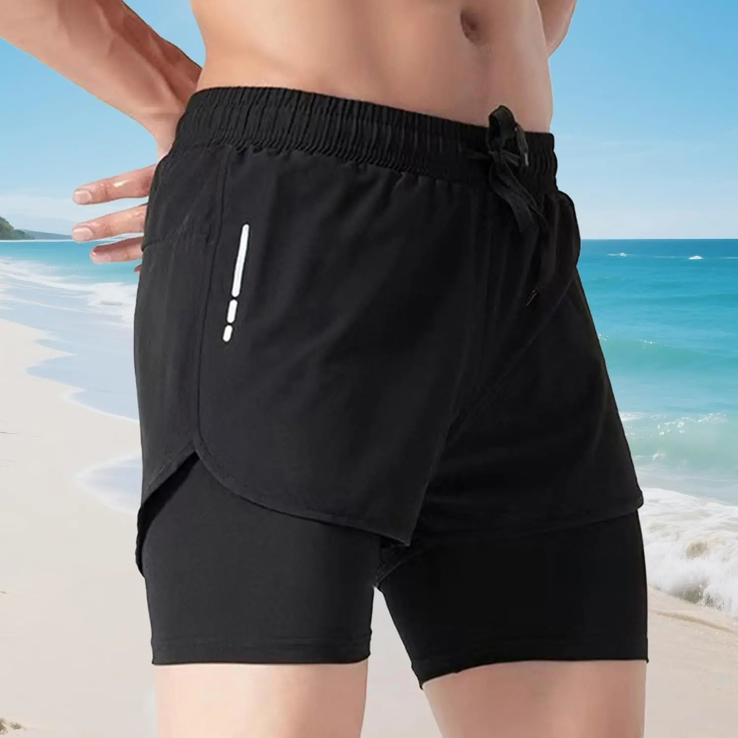 Men's Swim Trunks Quick Dry At - مراجعة Compression Shorts Athletes وسعره
