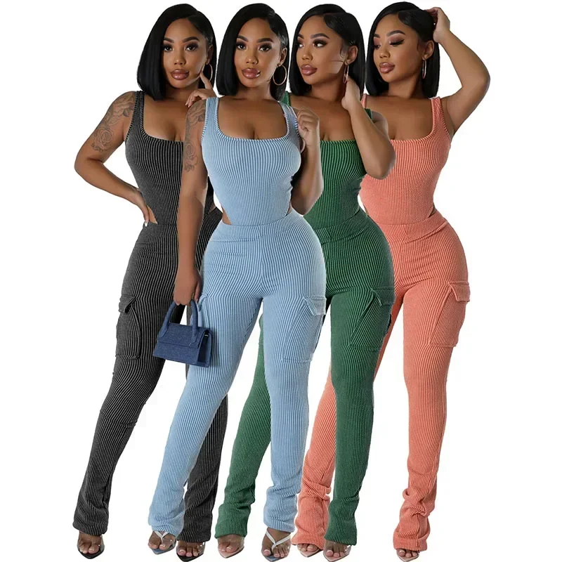 Knitted Ribbed Two Piece Set f - مراجعة Tank Top Ribbed وسعره