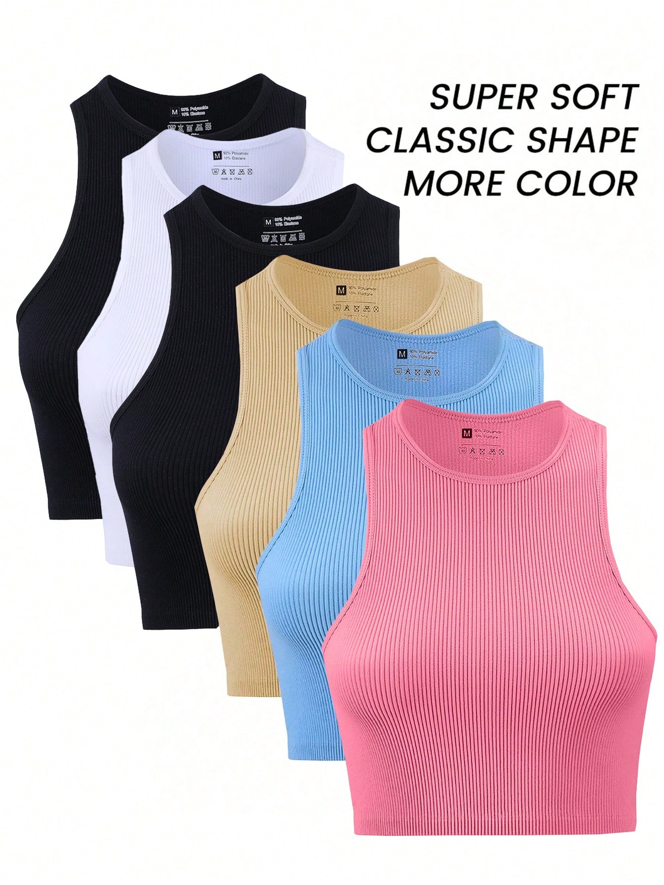 6Pcs Seamless Ribbed Workout C - مراجعة Tank Top Ribbed وسعره